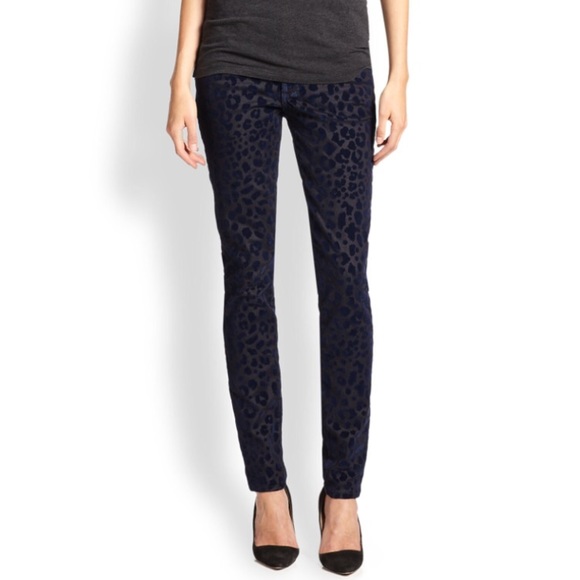 True Religion Leopard Velvet Skinny Jeans - Picture 1 of 8